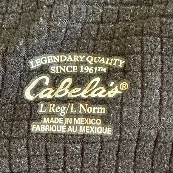 Cabela's E.C.W.C.S. Thermal Zone Baselayer Three Quarter Zip Pullover Large - Picture 7 of 7